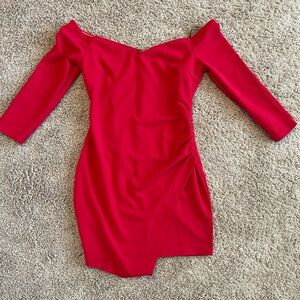 Lulus off the shoulder red mini dress size M